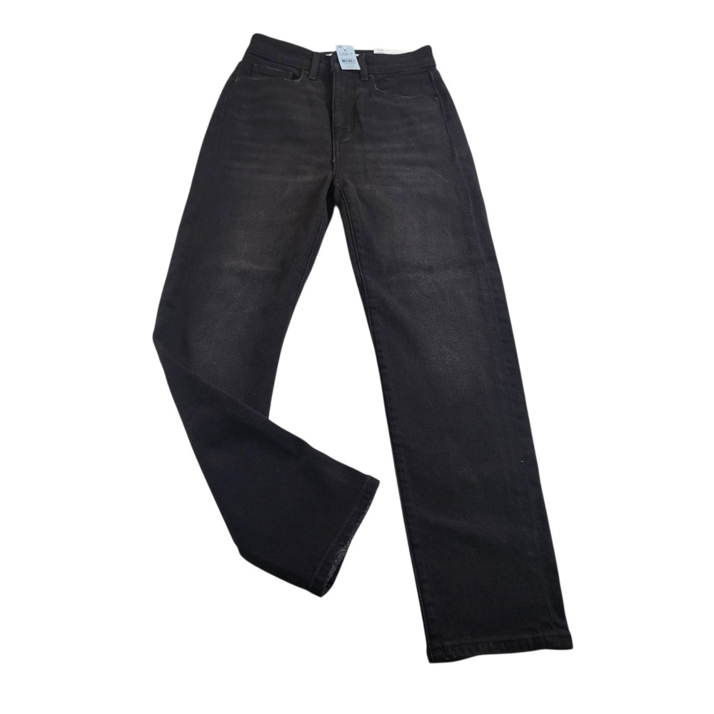 LOFT Women 24 The Slim High Rise Black Denim Petite Ankle Jeans NWT Ins 25"